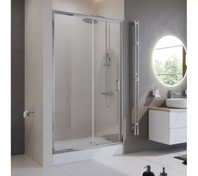 Душевая дверь BelBagno UNO-195-BF-1/C-Cr, Цвет стекла: прозрачное, Цвет профиля: Хром, Выбрать размер: 100