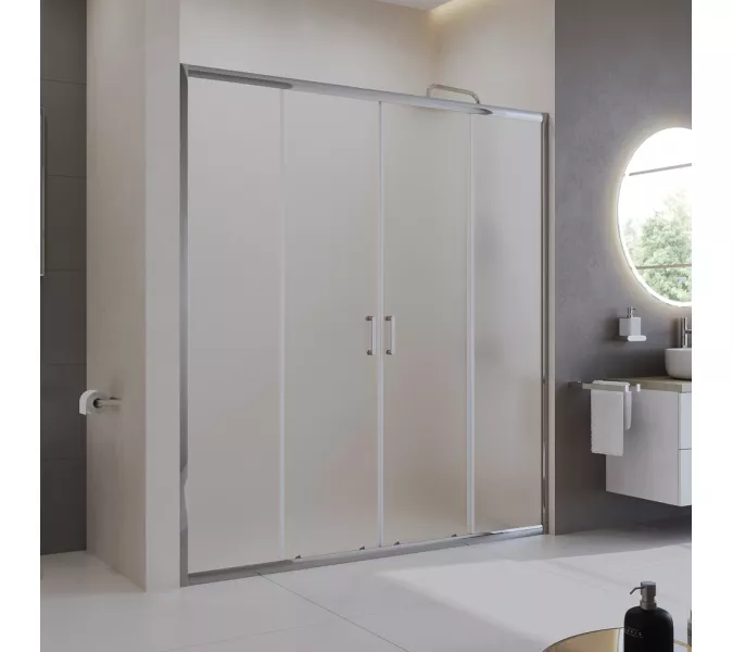 Душевая дверь BelBagno UNO-195-BF-2/P-Cr матовое рифленое, Цвет стекла: Матовое рифленое, Цвет профиля: Хром, Выбрать размер: 170