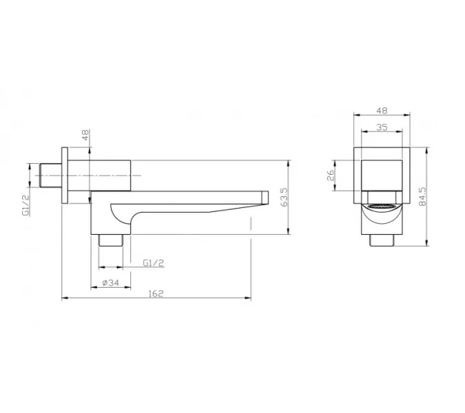 Излив для ванны с дивертором для душа BelBagno ROMANO ROM-BCA-CRM, изображение 2