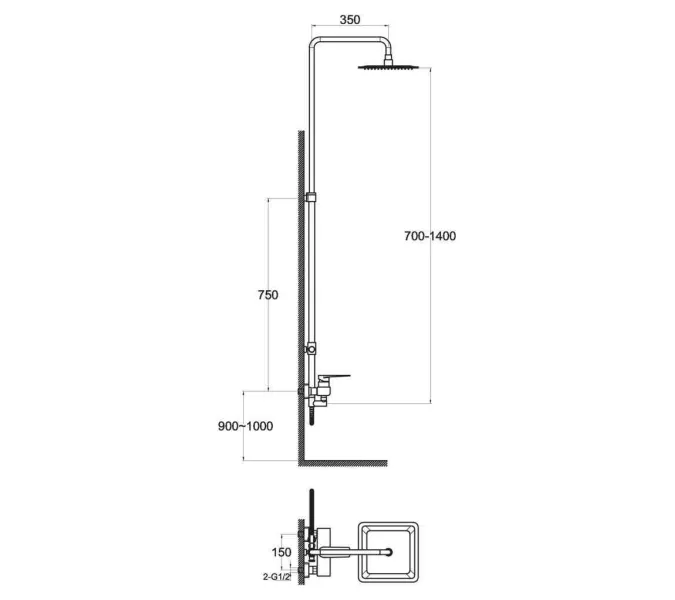 Душевая стойка BelBagno CARIN CAR-DOCM-CRM, изображение 2