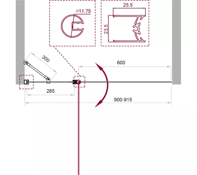 Душевая шторка на ванну BelBagno UNO-V-11-90/150-C-Cr, Цвет стекла: прозрачное, Цвет профиля: Хром, Выбрать размер: 90х150, изображение 2