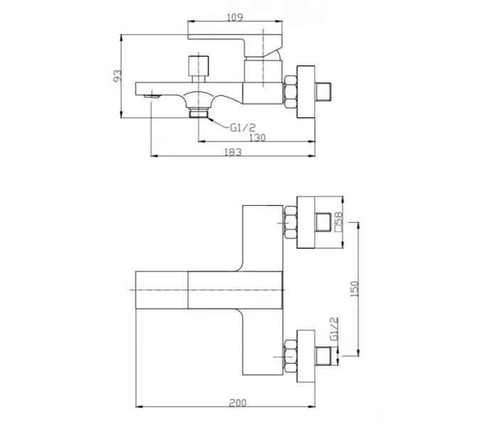 Смеситель для ванны и душа BelBagno ROMANO ROM-VAS-CRM, изображение 2