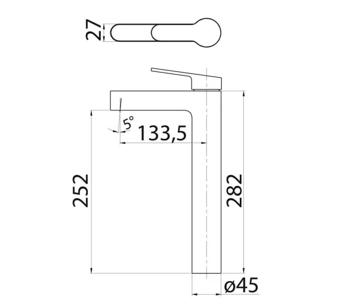 Смеситель для накладных раковин BelBagno DELTA DEL-LMC-IN, изображение 4