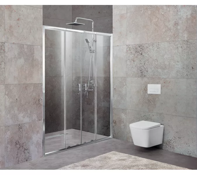 Душевая дверь BelBagno UNIQUE-BF-2-170/200-C-Cr, Цвет стекла: прозрачное, Цвет профиля: Хром, Выбрать размер: 170