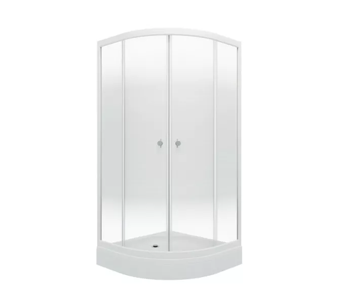 Душевое ограждение Triton ЛАЙТ (низкий поддон), Цвет стекла: с рисунком, Цвет профиля: Белый, Тип поддона: Низкий, Выбрать размер: 100х100, изображение 2