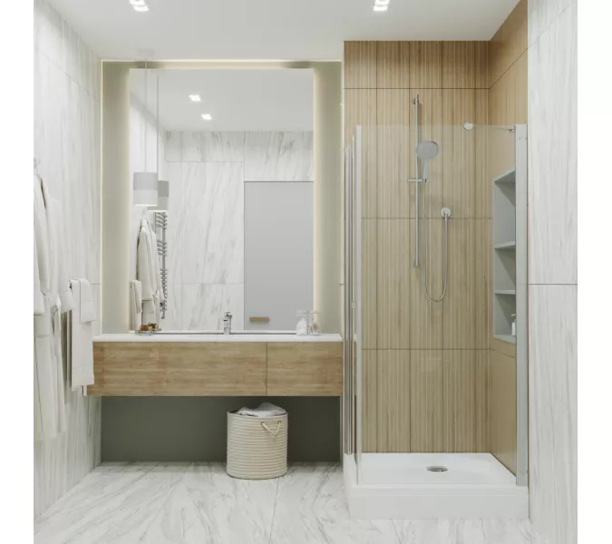 Душевое ограждение  Triton "ФОРТА-ХРОМ" (низкий поддон) 90х90 квадрат, изображение 3