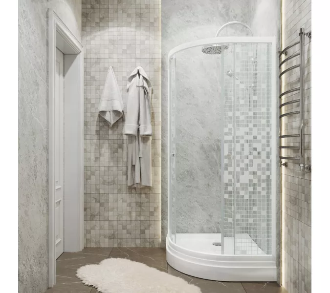 Душевое ограждение  Triton МОЗАИКА А (низкий поддон), Цвет стекла: мозаика, Тип поддона: Низкий, Выбрать размер: 90х90, изображение 2