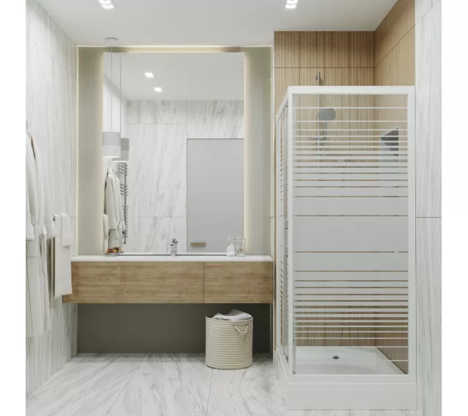 Душевое ограждение Triton ФЬЮЖН  А (низкий поддон), Цвет профиля: Белый, Тип поддона: Низкий, Выбрать размер: 100х80, изображение 4