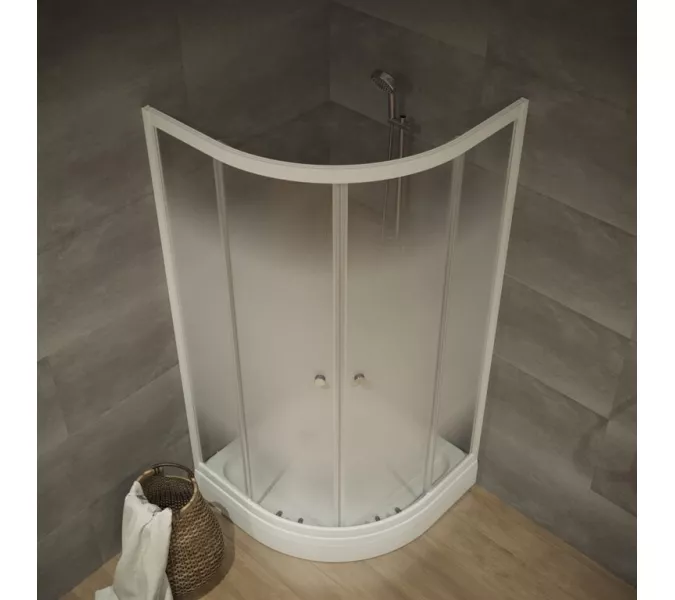 Душевое ограждение Triton ЛАЙТ (низкий поддон), Цвет стекла: с рисунком, Цвет профиля: Белый, Тип поддона: Низкий, Выбрать размер: 100х100, изображение 3