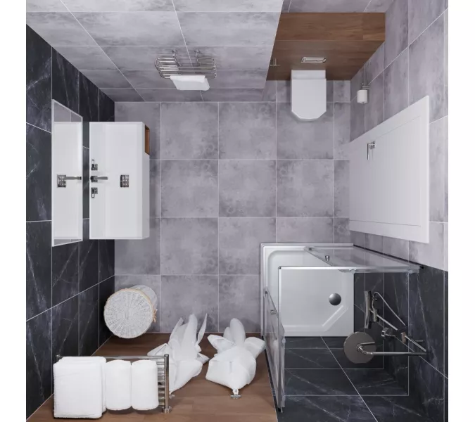 Душевое ограждение Triton "ВЕНТА-ХРОМ" , низкий поддон, Цвет профиля: Хром, Выбрать размер: 80х80, изображение 6