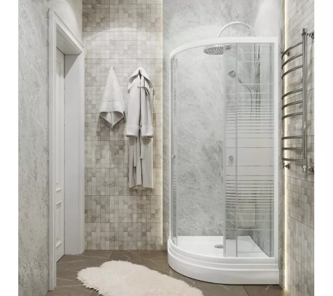 Душевое ограждение Triton ПОЛОСЫ А (низкий поддон), Цвет стекла: полосатое, Тип поддона: Низкий, Выбрать размер: 90х90, изображение 2