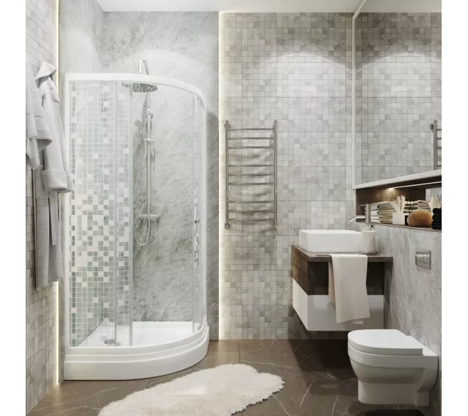 Душевое ограждение  Triton МОЗАИКА А (низкий поддон), Цвет стекла: мозаика, Тип поддона: Низкий, Выбрать размер: 100х100, изображение 3