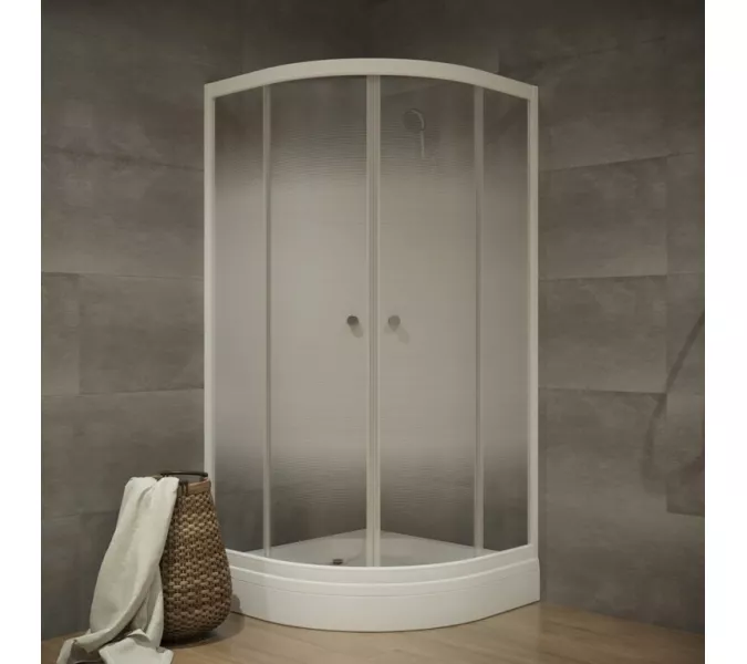 Душевое ограждение Triton ЛАЙТ (низкий поддон), Цвет стекла: с рисунком, Цвет профиля: Белый, Тип поддона: Низкий, Выбрать размер: 100х100