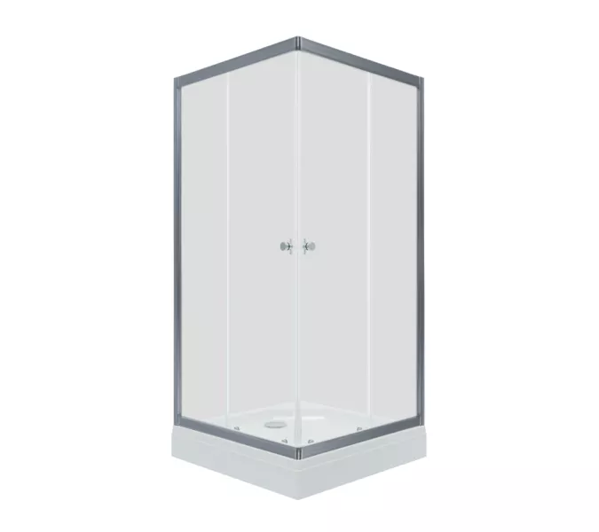 Душевое ограждение Triton "ВЕНТА-ХРОМ" , низкий поддон, Цвет профиля: Хром, Выбрать размер: 80х80