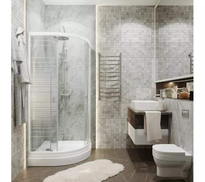 Душевое ограждение Triton ПОЛОСЫ А (низкий поддон), Цвет стекла: полосатое, Тип поддона: Низкий, Выбрать размер: 90х90, изображение 3