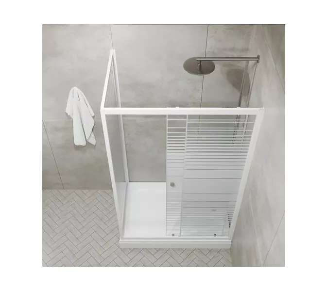 Душевое ограждение Triton ФЬЮЖН  А (низкий поддон), Цвет профиля: Белый, Тип поддона: Низкий, Выбрать размер: 100х80, изображение 3