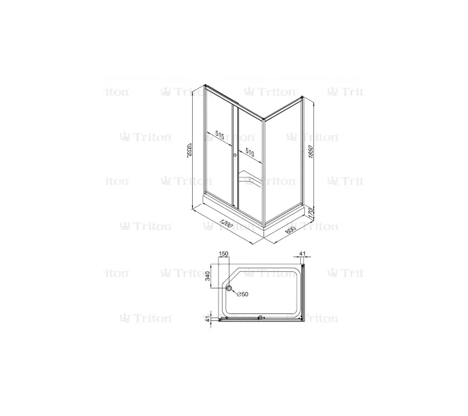 Душевое ограждение Triton ФЬЮЖН  А (низкий поддон), Цвет профиля: Белый, Тип поддона: Низкий, Выбрать размер: 100х80, изображение 10