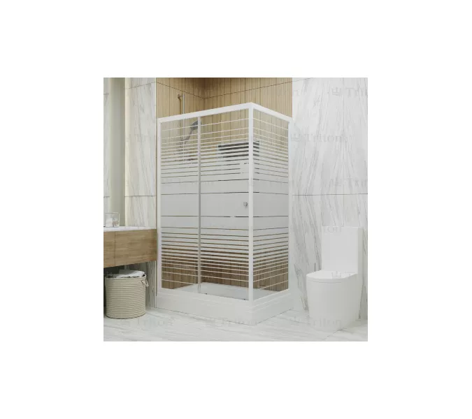 Душевое ограждение Triton ФЬЮЖН  А (низкий поддон), Цвет профиля: Белый, Тип поддона: Низкий, Выбрать размер: 100х80, изображение 2