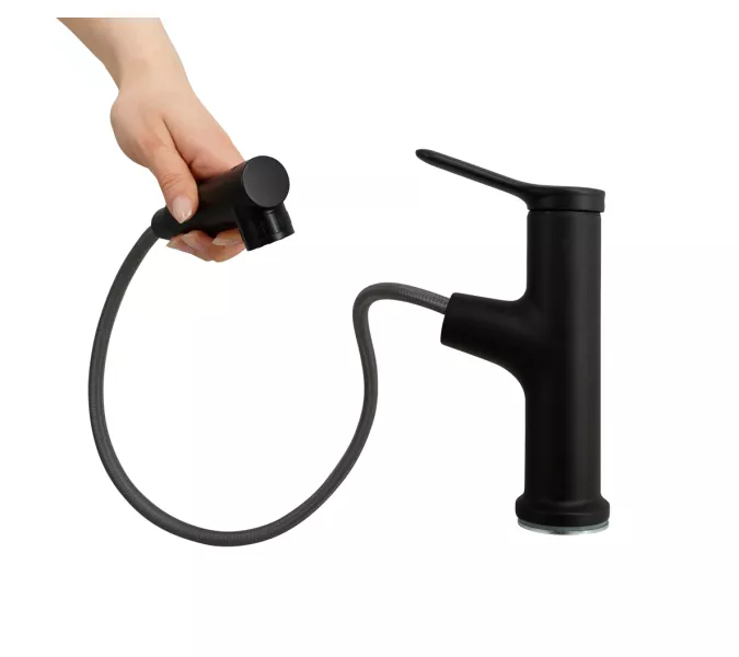 Смеситель для раковины с выдвижным изливом BelBagno BB-LVMD-NERO-W0, изображение 6