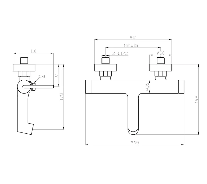 Смеситель для ванны и душа BelBagno ACQUA ACQUA-VASM-NERO, изображение 3