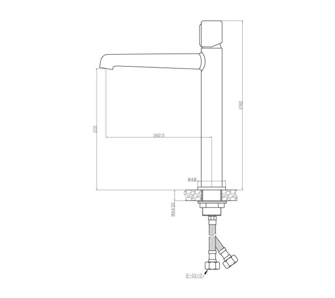 Смеситель для накладных раковин BelBagno UNO UNO-LMC-CRM, Выбрать цвет: Хром, изображение 7