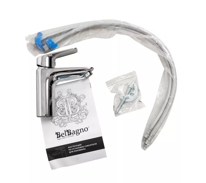 Смеситель для раковины без донного клапана BelBagno DUE-LVM-CRM-W0, изображение 6