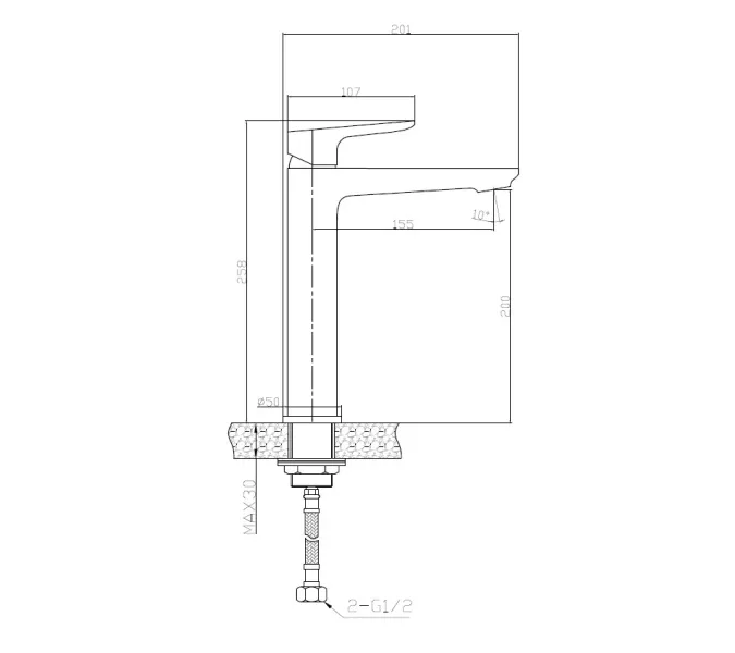 Смеситель для накладных BelBagno ANCONA-LMC-CRM, изображение 2