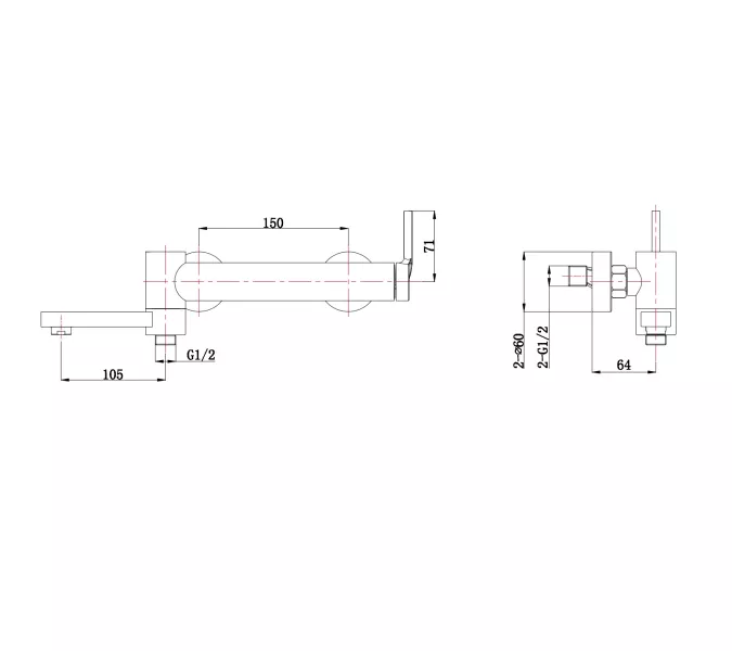 Смеситель для ванны и душа BelBagno ETNA ETN-VASM-IN, изображение 2
