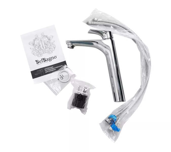 Смеситель для накладной раковины без донного клапана BelBagno MARINO-LMC-CRM-W0, изображение 7