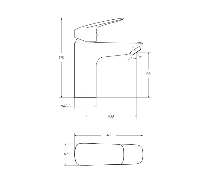 Смеситель для раковины без донного клапана BelBagno DUE-LVM-CRM-W0, изображение 7