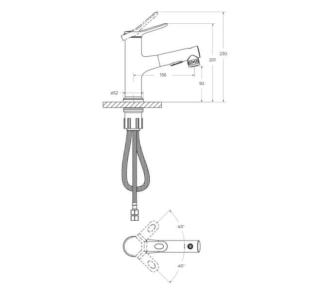 Смеситель для раковины с выдвижным изливом BelBagno BB-LVMD-NERO-W0, изображение 10