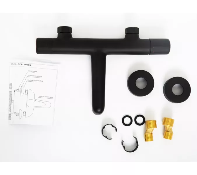 Смеситель для ванны и душа BelBagno UNO UNO-VASM-NERO, Выбрать цвет: Чёрный, изображение 6