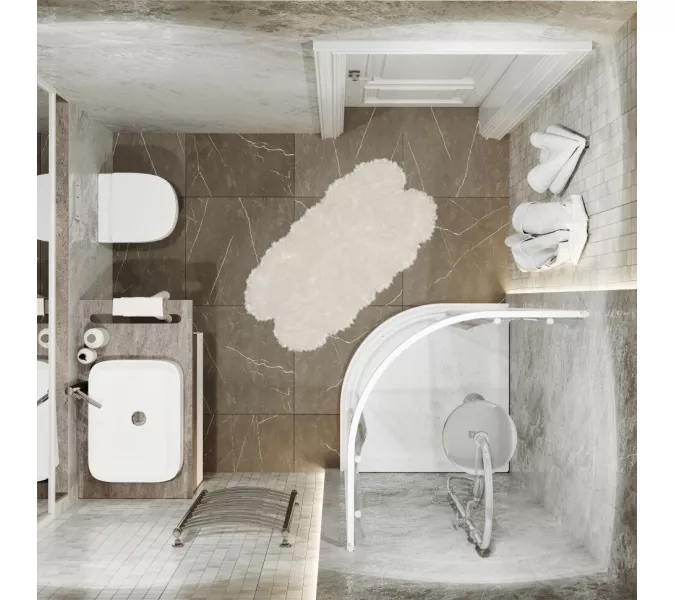 Душевое ограждение Triton  ПОЛОСЫ Б (высокий поддон) 90х90, Цвет стекла: полосатое, Тип поддона: Высокий, Выбрать размер: 90х90, изображение 4