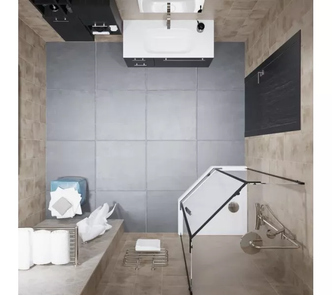 Душевое ограждение  Triton "ДЕКА-БЛЭК" (низкий поддон), Цвет профиля: Черный, Тип поддона: Низкий, Выбрать размер: 90х90, изображение 5