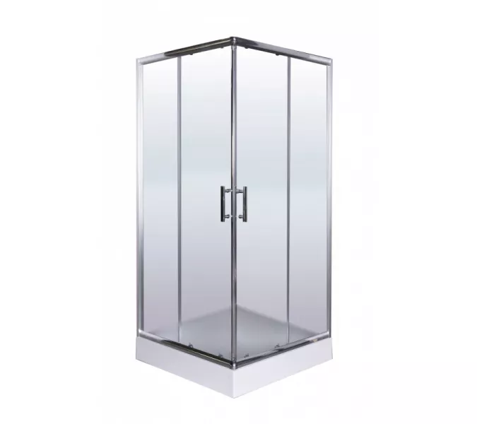 Душевой уголок ESBANO  ESR-8024/8034  матовое, Цвет профиля: Хром, Тип поддона: Низкий, Выбрать размер: 90х90, изображение 2