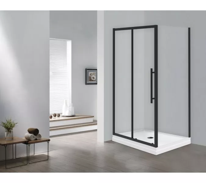Душевое ограждение ESBANO ESF-108/119/128/129PS-B без поддона, Цвет профиля: Черный, Выбрать размер: 100х80, изображение 2