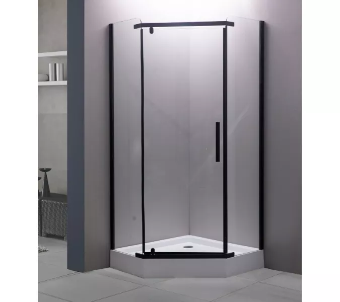 Душевой уголок ESBANO  ESR-7160/7170B, Цвет профиля: Черный, Тип поддона: Низкий, Выбрать размер: 90х90