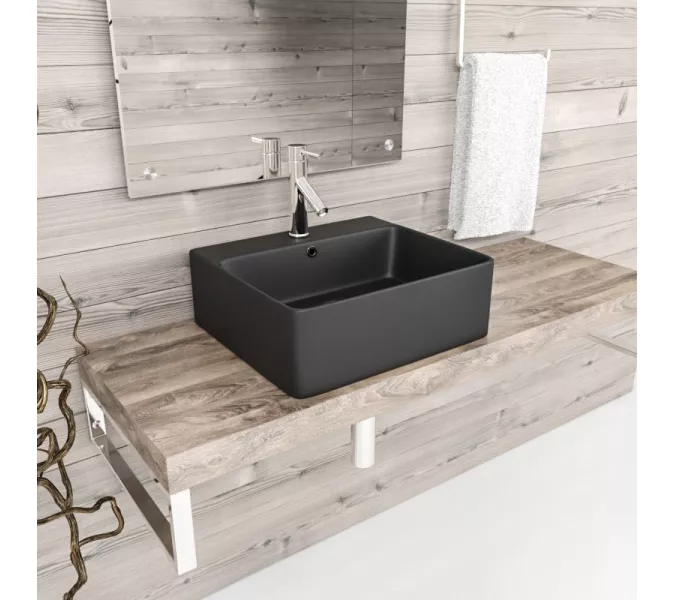 Раковина накладная ESBANO  "CIRCON-46" (matt black), Выбрать цвет: Черный матовый