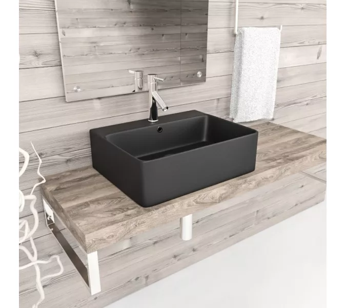 Раковина накладная ESBANO  "CIRCON-52" (matt black), Выбрать цвет: Черный матовый