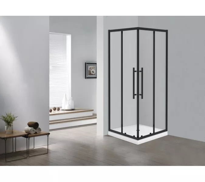 Душевое ограждение ESBANO ESF-90/100KV-B  без поддона, Цвет профиля: Черный, Выбрать размер: 90х90, изображение 2