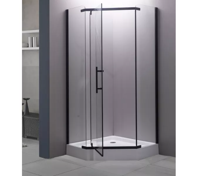 Душевой уголок ESBANO  ESR-7160/7170B, Цвет профиля: Черный, Тип поддона: Низкий, Выбрать размер: 90х90, изображение 2
