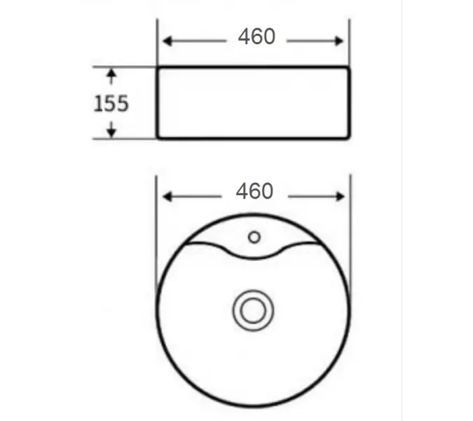Раковина накладная ESBANO  "BERYL" (matt black), Выбрать цвет: Черный матовый, изображение 3