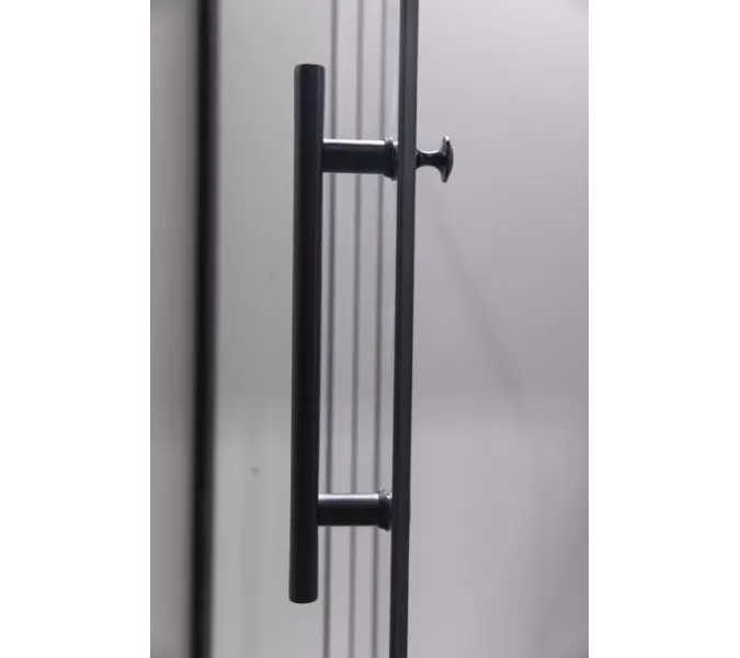 Душевой уголок ESBANO  ESR-7190/7180B, Цвет стекла: прозрачное, Цвет профиля: Черный, Тип поддона: Низкий, Выбрать размер: 100х80, изображение 2