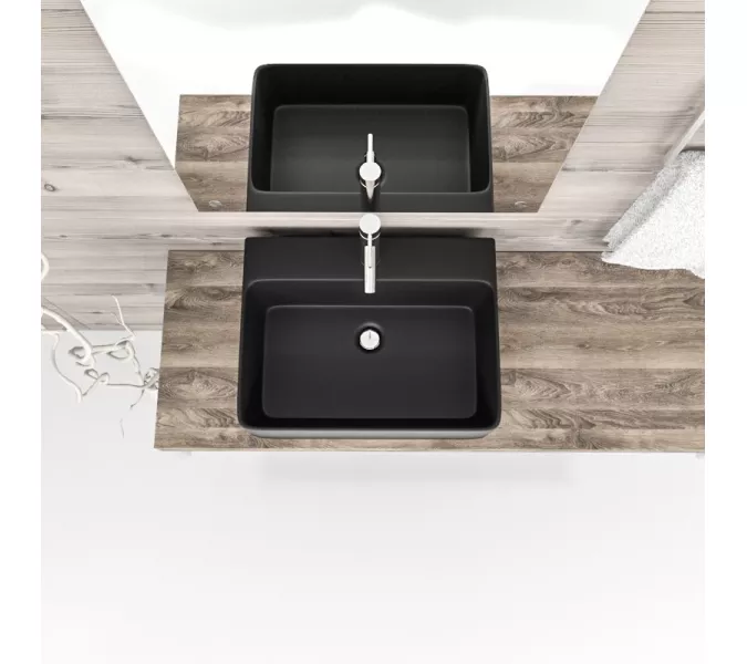 Раковина накладная ESBANO  "CIRCON-52" (matt black), Выбрать цвет: Черный матовый, изображение 2