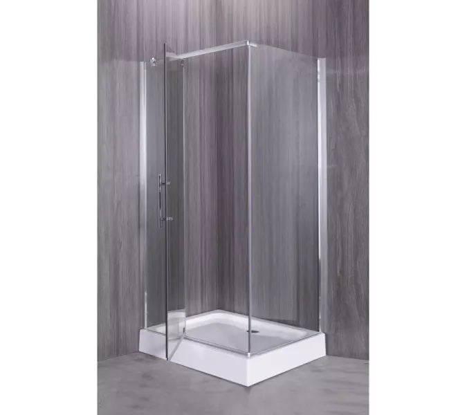 Душевой уголок ESBANO  ESR-8190/8180, Цвет стекла: прозрачное, Цвет профиля: Хром, Тип поддона: Низкий, Выбрать размер: 100х80, изображение 4