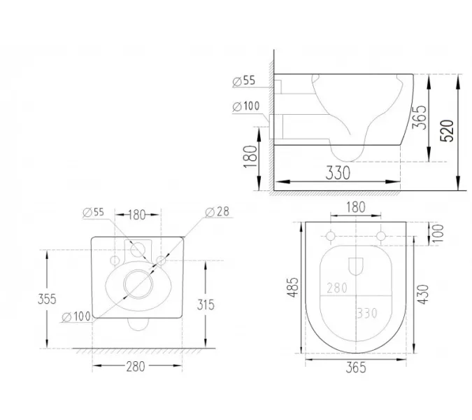 Унитаз-Биде подвесной  ESBANO TERUEL-WBN, изображение 2