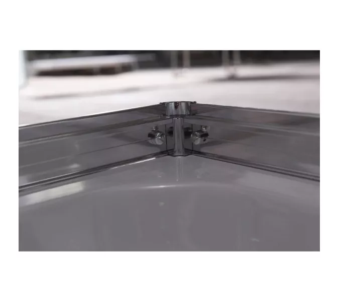 Душевой уголок  ESBANO  ESR-8022/8021, Цвет стекла: рифленое, Цвет профиля: Хром, Тип поддона: Низкий, Выбрать размер: 100х80, изображение 3