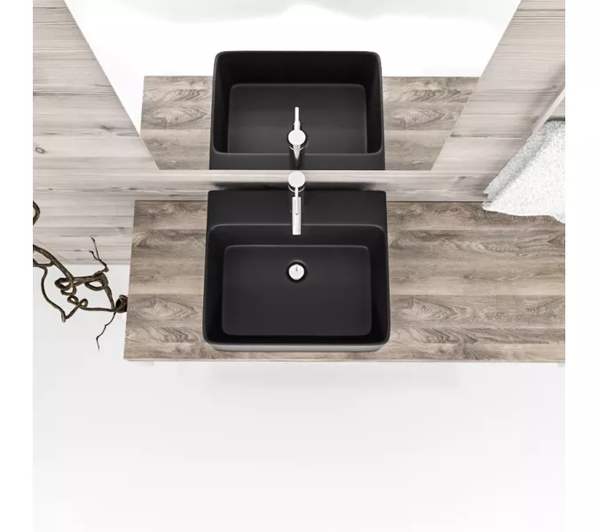 Раковина накладная ESBANO  "CIRCON-46" (matt black), Выбрать цвет: Черный матовый, изображение 2