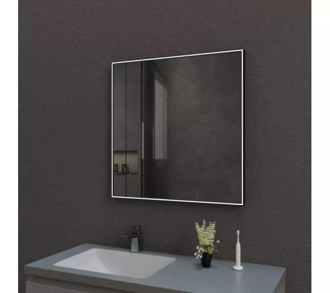 Зеркало со встроенной подстветкой и подогревом ESBANO ES-3803 черный, Цвет профиля: Черный, Выбрать размер: 80х80, изображение 3