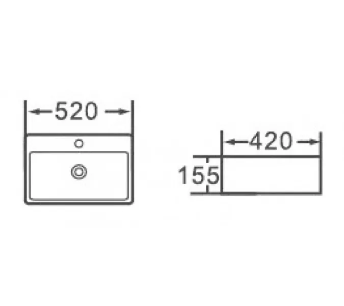 Раковина накладная ESBANO  "CIRCON-52" (white)., Выбрать цвет: Белый, изображение 5